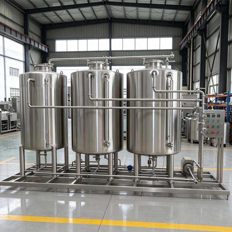 Modular Triple-Tank CIP Skid for Acid, Caustic & Rinse 